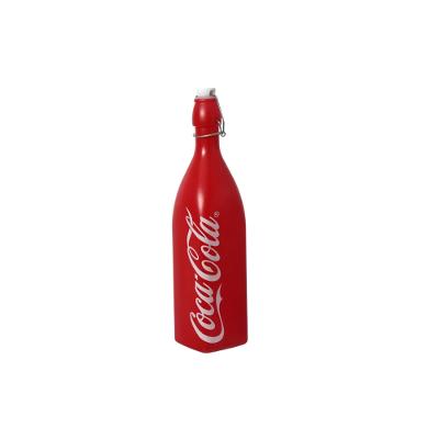 Garrafa Quadrada Hermética de Vidro Coca-Cola Vermelha 1 L