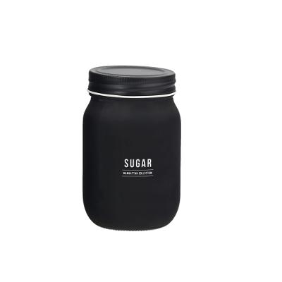 Pote de Vidro Manhattan Preto 450 ml