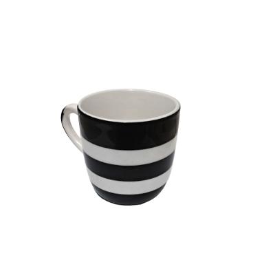 Xícara de Cerâmica para Café Faixas Preta 90 ml 6 Peças