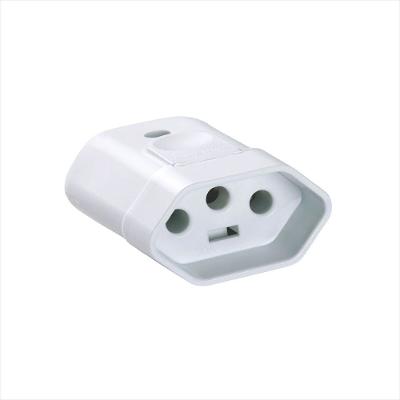 Plugue Femea 2P+T 10A/250V  Branco
