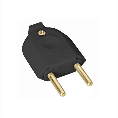Plugue Macho 2P 10A/250V Preto