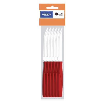 Faca Churrasco Itaparica 12 Peças Vermelho Brinox