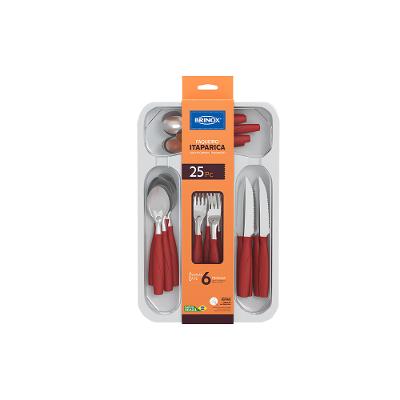 Faqueiro Itaparica 25 Peças Vermelho Bold Brinox