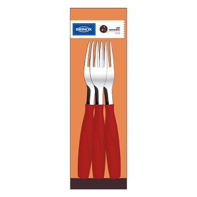 Garfo De Mesa Itaparica 3 Peças Vermelho Brinox