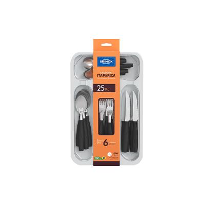 Faqueiro Itaparica 25 Peças Preto Brinox