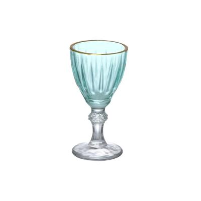 Taça Licor Dominic Hauskraft Verde Borda Dourada 55 ml 6 Peças