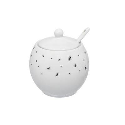 Açucareiro de Porcelana com Colher Formiguinha 350 ml