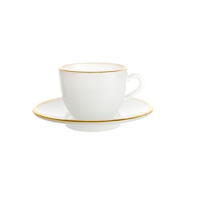 Xicara Café Matte com Borda Dourada 85Ml 4 Peças