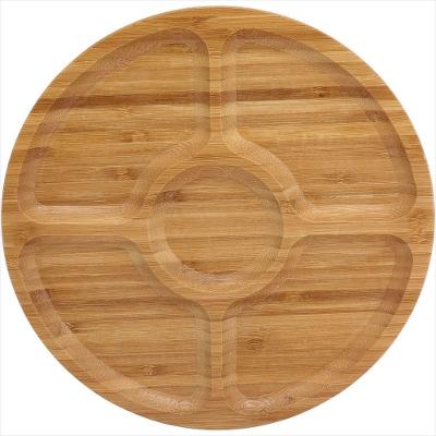 Petisqueira Natural Com 5 Divisões Bambu Table 2x25x25cm