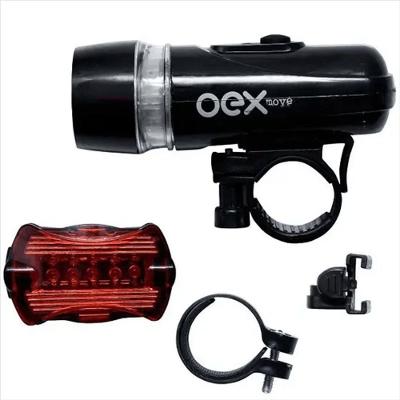 Kit Farol e Lanterna Move para Bike KM10 Preto Oex Move/Home