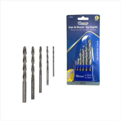 Broca de Aço Rápido De 2 a 8 mm 6 Peças Western