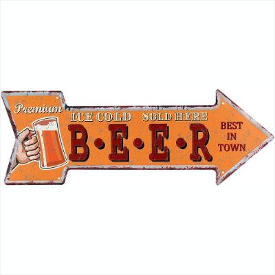Placa Decorativa Seta Metal Laranja 16x25 Retro