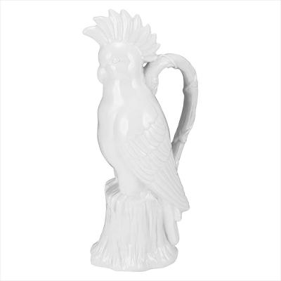 Pássaro Cerâmica Branco Calipso 33x15x10cm