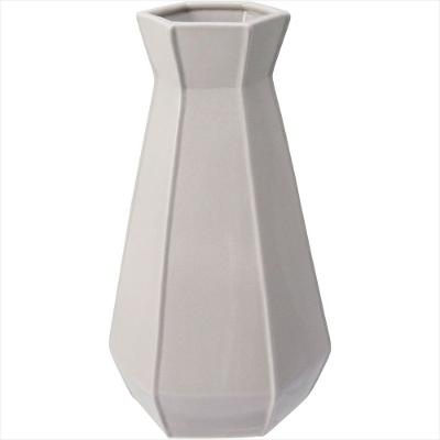 Vaso de Cerâmica Cinza Villani 32x18x18cm