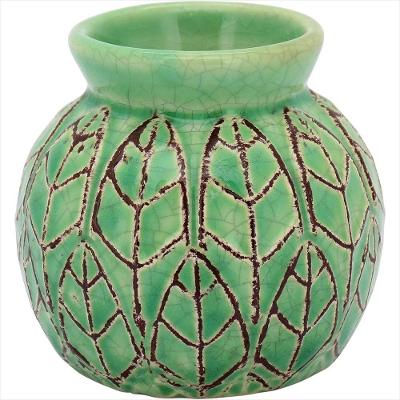 Vaso Cerâmica Verde Crispin 8x8x8cm