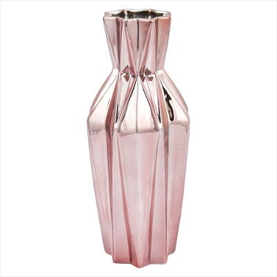 Vaso Cerâmica Rosé Marselha 32x14x14cm
