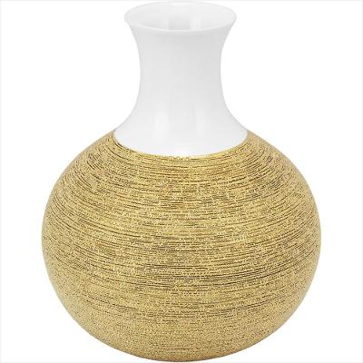 Vaso de Cerâmica Dourado Amber 34x26x26cm