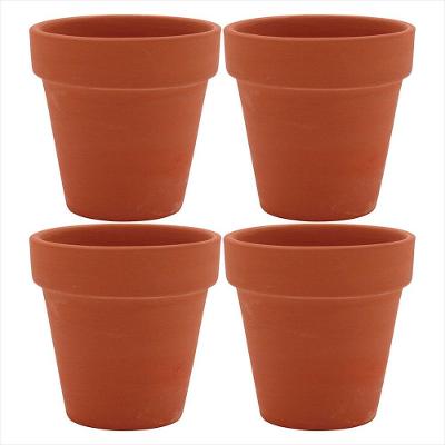Vaso Natural 4 peças Clay Terracota 6 x 7 x 7cm