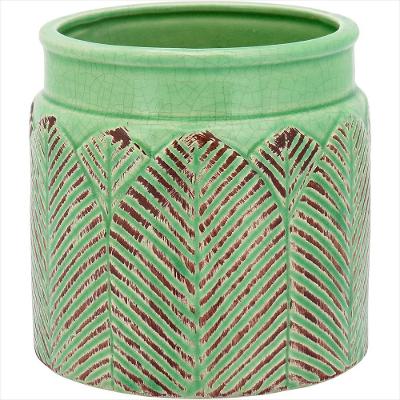 Vaso Cerâmica Verde Crispin 14x14x14cm