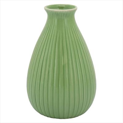 Vaso Cerâmica Verde Crispin 18x11x11cm