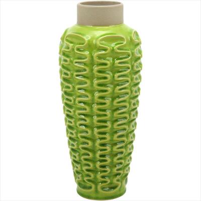 Vaso de Cerâmica Verde Mangga 39x17x17cm