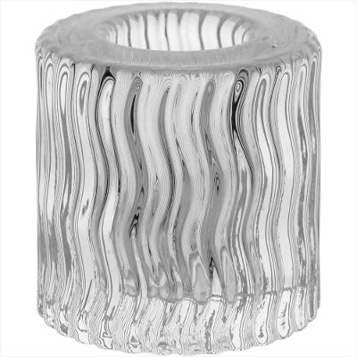 Castiçal Vidro Transparente 6x4x4cm GS