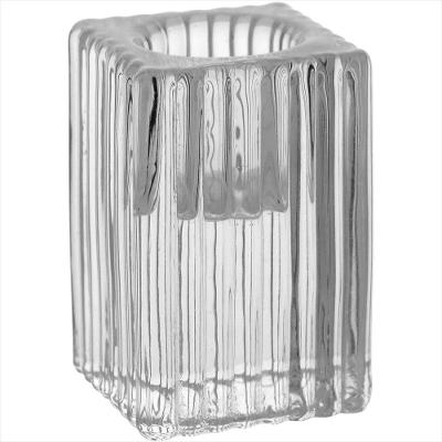Castiçal de Vidro Transparente 6x4x4cm - GS