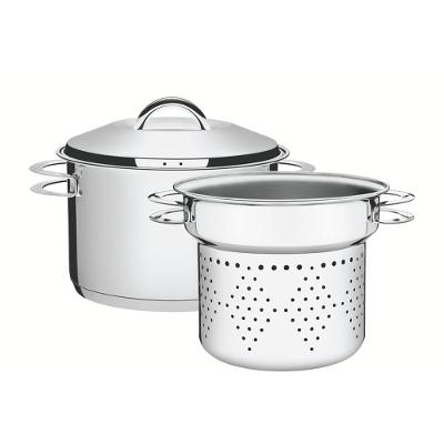 Jogo Cozi-Pasta Tramontina Solar Inox Fundo Triplo 2 Peças 24cm