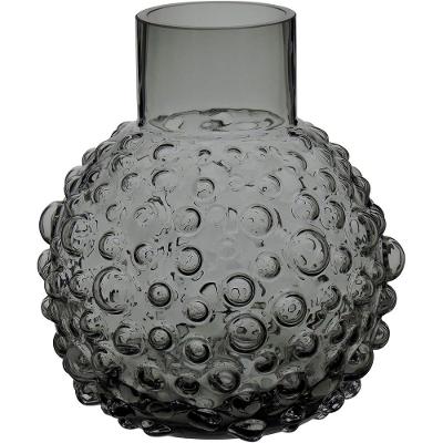 Vaso Vidro Cinza 18 x 16 x 16 cm