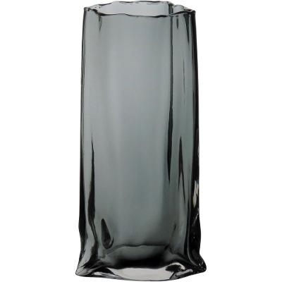 Vaso Vidro Cinza 30 x 15 x 10 cm
