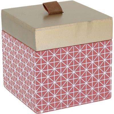 Caixa Organizadora Madeira Rosa Penélope 12X12X12Cm