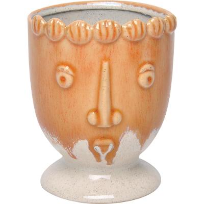 Cachepô Cerâmica Laranja Home&Co Viso 15X12X12Cm