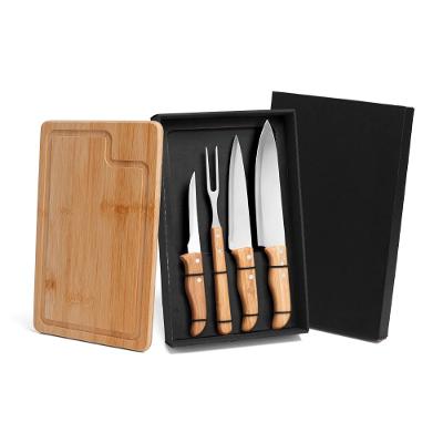 Kit Para Churrasco Em Bambu/Inox - 5 Pçs Welf