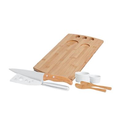 Conjunto Para Churrasco/Petisco Em Bambu/Inox - 2 Em 1 Welf