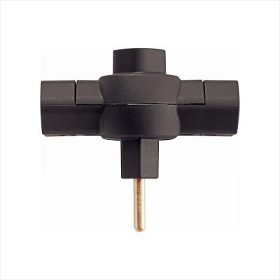 Plugue T 2P 10A/250V Preto
