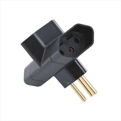 Plugue T 2P+T 10A/250V  Preto