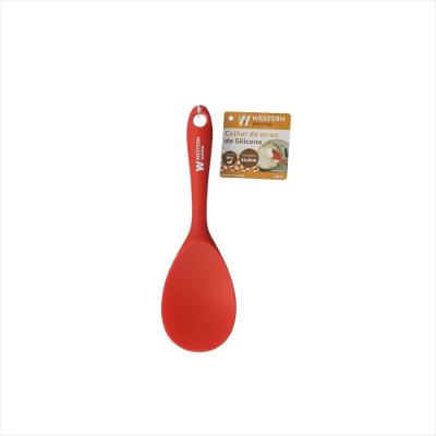 Colher Arroz Silicone Vermelho 22,5 cm