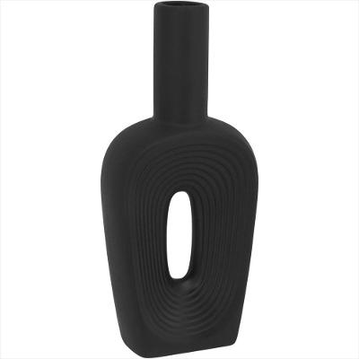 Vaso de Cerâmica 24x10x3cm Preto