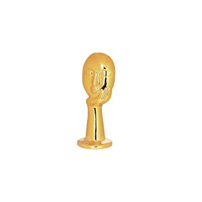 Figura Rosto Mão Dourado 160Mm