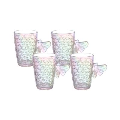 Conjunto De Canecas Vidro Rainbow Bee 200 Mililitros 4 Peças - Hauskraft