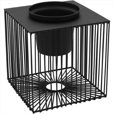 Cachepô de Metal 24x22x22cm Preto