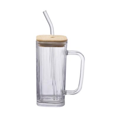 Caneca de Vidro com Tampa e Canudo 290ml Hauskraft