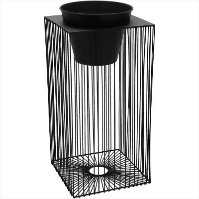Cachepô de Metal 53x25x25cm Preto