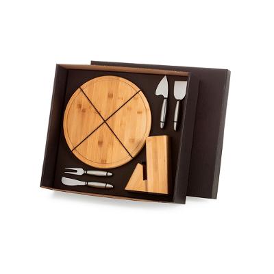 Conjunto Para Queijo Com Cepo Em Bambu/Inox - 6 Pçs Welf