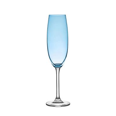 Jogo 6 Taças Champagne Gastro Azul Claro 220Ml Bohemia