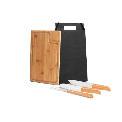 Conjunto Para Churrasco Em Bambu/Inox Texas - 4 Pçs Welf