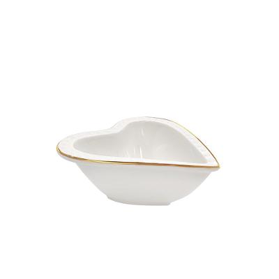 Coracao Decor Porcelana 12 cm Dourado Hauskraft