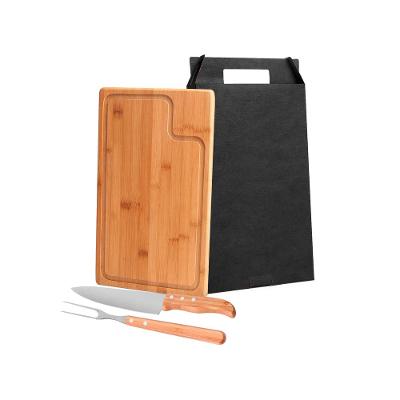Conjunto Para Churrasco Em Bambu/Inox Texas - 3 Pçs Welf