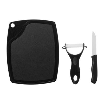 Jogo Culinário com Tábua Hauskraft Preto 3 Peças