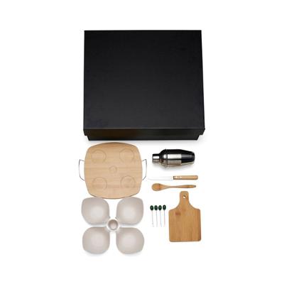 Kit Para Caipirinha Com Petisqueira Em Bambu - 15 Pçs Welf